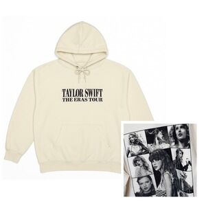 Taylor Swift The Eras Tour Hoodie Size 2XL Cream Sweatshirt Photo‎ Collage